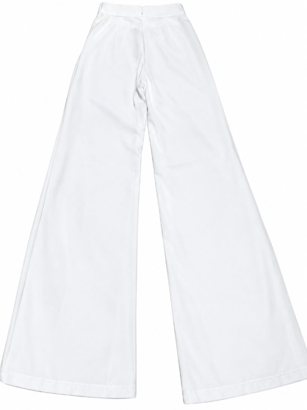 Women Fashionova | Wide Leg White Trousers White Pants | Size S